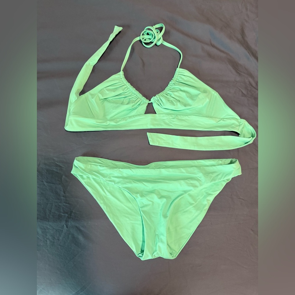 BECCA Mint Green Triangle Wrap Bikini Set